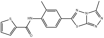 N-[2-methyl-4-(3-methyl[1,2,4]triazolo[3,4-b][1,3,4]thiadiazol-6-yl)phenyl]-2-thiophenecarboxamide Struktur