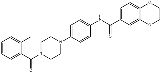 N-{4-[4-(2-methylbenzoyl)-1-piperazinyl]phenyl}-2,3-dihydro-1,4-benzodioxine-6-carboxamide Struktur