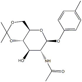 N-[8-hydroxy-2,2-dimethyl-6-(4-methylphenoxy)hexahydropyrano[3,2-d][1,3]dioxin-7-yl]acetamide Struktur