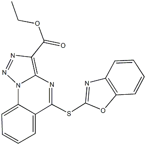 ethyl 5-(1,3-benzoxazol-2-ylsulfanyl)[1,2,3]triazolo[1,5-a]quinazoline-3-carboxylate Struktur