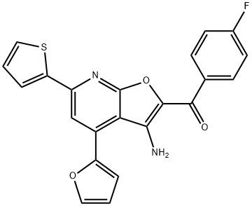 [3-amino-4-(2-furyl)-6-(2-thienyl)furo[2,3-b]pyridin-2-yl](4-fluorophenyl)methanone Struktur