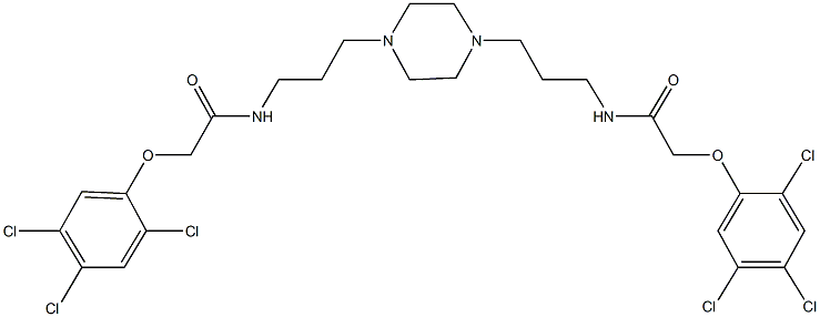 2-(2,4,5-trichlorophenoxy)-N-{3-[4-(3-{[(2,4,5-trichlorophenoxy)acetyl]amino}propyl)-1-piperazinyl]propyl}acetamide Struktur