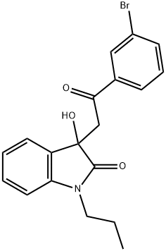 3-[2-(3-bromophenyl)-2-oxoethyl]-3-hydroxy-1-propyl-1,3-dihydro-2H-indol-2-one Struktur