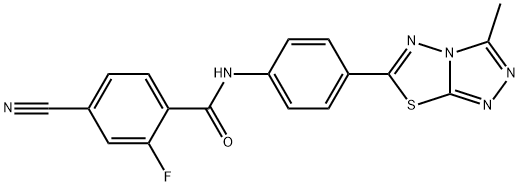 4-cyano-2-fluoro-N-[4-(3-methyl[1,2,4]triazolo[3,4-b][1,3,4]thiadiazol-6-yl)phenyl]benzamide Struktur