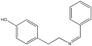 4-[2-(benzylideneamino)ethyl]phenol Struktur