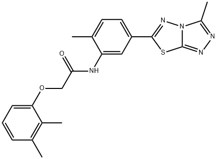 2-(2,3-dimethylphenoxy)-N-[2-methyl-5-(3-methyl[1,2,4]triazolo[3,4-b][1,3,4]thiadiazol-6-yl)phenyl]acetamide Struktur