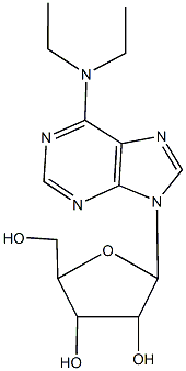 2-[6-(diethylamino)-9H-purin-9-yl]-5-(hydroxymethyl)tetrahydro-3,4-furandiol Struktur