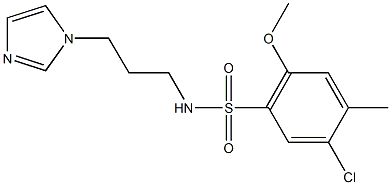 5-chloro-N-[3-(1H-imidazol-1-yl)propyl]-2-methoxy-4-methylbenzenesulfonamide Struktur