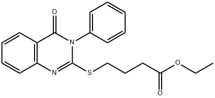 ethyl 4-[(4-oxo-3-phenyl-3,4-dihydro-2-quinazolinyl)sulfanyl]butanoate Struktur