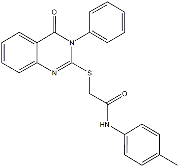 N-(4-methylphenyl)-2-[(4-oxo-3-phenyl-3,4-dihydro-2-quinazolinyl)sulfanyl]acetamide Struktur