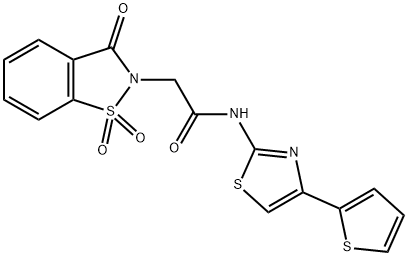 2-(1,1-dioxido-3-oxo-1,2-benzisothiazol-2(3H)-yl)-N-[4-(2-thienyl)-1,3-thiazol-2-yl]acetamide Struktur