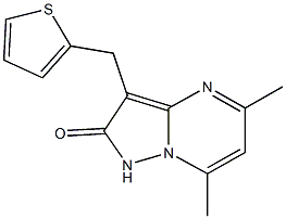 5,7-dimethyl-3-(2-thienylmethyl)pyrazolo[1,5-a]pyrimidin-2(1H)-one Struktur