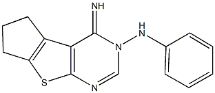 N-(4-imino-6,7-dihydro-4H-cyclopenta[4,5]thieno[2,3-d]pyrimidin-3(5H)-yl)-N-phenylamine Struktur