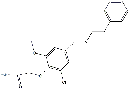 2-(2-chloro-6-methoxy-4-{[(2-phenylethyl)amino]methyl}phenoxy)acetamide Struktur