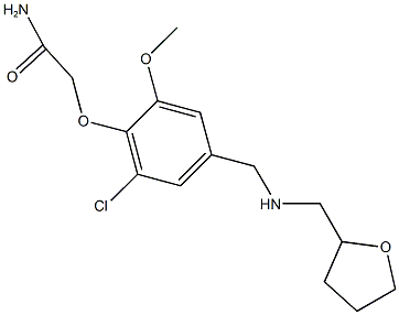 2-(2-chloro-6-methoxy-4-{[(tetrahydro-2-furanylmethyl)amino]methyl}phenoxy)acetamide Struktur