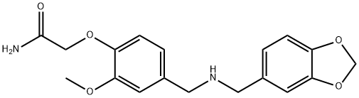 2-(4-{[(1,3-benzodioxol-5-ylmethyl)amino]methyl}-2-methoxyphenoxy)acetamide Struktur