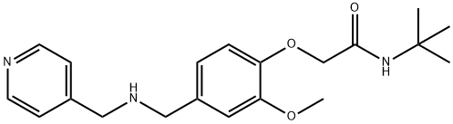 N-(tert-butyl)-2-(2-methoxy-4-{[(4-pyridinylmethyl)amino]methyl}phenoxy)acetamide Struktur