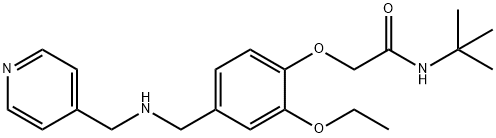 N-(tert-butyl)-2-(2-ethoxy-4-{[(4-pyridinylmethyl)amino]methyl}phenoxy)acetamide Struktur