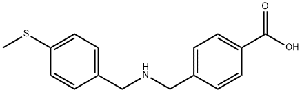 4-({[4-(methylsulfanyl)benzyl]amino}methyl)benzoic acid Struktur