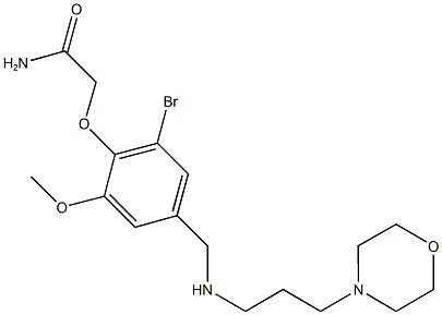 2-[2-bromo-6-methoxy-4-({[3-(4-morpholinyl)propyl]amino}methyl)phenoxy]acetamide Struktur