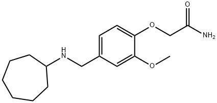 2-{4-[(cycloheptylamino)methyl]-2-methoxyphenoxy}acetamide Struktur