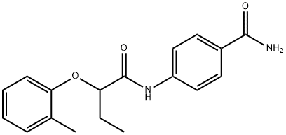 4-{[2-(2-methylphenoxy)butanoyl]amino}benzamide Struktur