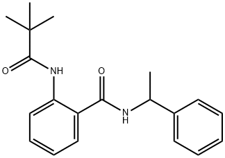 2-[(2,2-dimethylpropanoyl)amino]-N-(1-phenylethyl)benzamide Struktur