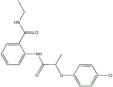 2-{[2-(4-chlorophenoxy)propanoyl]amino}-N-ethylbenzamide Struktur