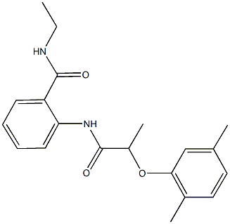 2-{[2-(2,5-dimethylphenoxy)propanoyl]amino}-N-ethylbenzamide Struktur