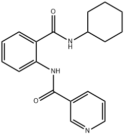 N-{2-[(cyclohexylamino)carbonyl]phenyl}nicotinamide Struktur