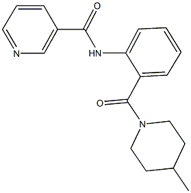 N-{2-[(4-methyl-1-piperidinyl)carbonyl]phenyl}nicotinamide Struktur