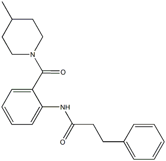 N-{2-[(4-methyl-1-piperidinyl)carbonyl]phenyl}-3-phenylpropanamide Struktur