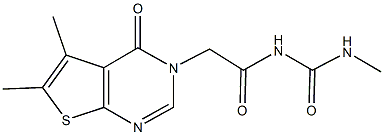 N-[(5,6-dimethyl-4-oxothieno[2,3-d]pyrimidin-3(4H)-yl)acetyl]-N'-methylurea Struktur