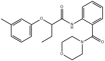 2-(3-methylphenoxy)-N-[2-(4-morpholinylcarbonyl)phenyl]butanamide Struktur