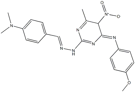 4-(dimethylamino)benzaldehyde [5-nitro-4-(4-methoxyanilino)-6-methyl-2-pyrimidinyl]hydrazone Struktur