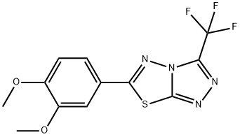 6-(3,4-dimethoxyphenyl)-3-(trifluoromethyl)[1,2,4]triazolo[3,4-b][1,3,4]thiadiazole Struktur