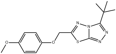 3-tert-butyl-6-[(4-methoxyphenoxy)methyl][1,2,4]triazolo[3,4-b][1,3,4]thiadiazole Struktur