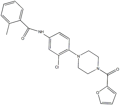 N-{3-chloro-4-[4-(2-furoyl)-1-piperazinyl]phenyl}-2-methylbenzamide Struktur