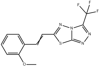 6-[2-(2-methoxyphenyl)vinyl]-3-(trifluoromethyl)[1,2,4]triazolo[3,4-b][1,3,4]thiadiazole Struktur