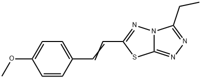 4-[2-(3-ethyl[1,2,4]triazolo[3,4-b][1,3,4]thiadiazol-6-yl)vinyl]phenyl methyl ether Struktur