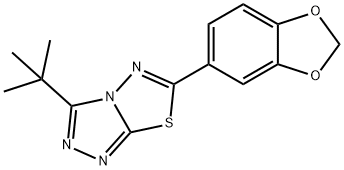 6-(1,3-benzodioxol-5-yl)-3-tert-butyl[1,2,4]triazolo[3,4-b][1,3,4]thiadiazole Struktur