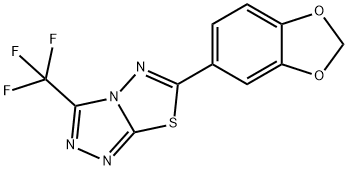 6-(1,3-benzodioxol-5-yl)-3-(trifluoromethyl)[1,2,4]triazolo[3,4-b][1,3,4]thiadiazole Struktur