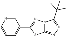 3-tert-butyl-6-(3-pyridinyl)[1,2,4]triazolo[3,4-b][1,3,4]thiadiazole Struktur