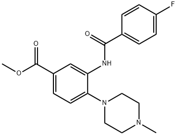 methyl 3-[(4-fluorobenzoyl)amino]-4-(4-methyl-1-piperazinyl)benzoate Struktur