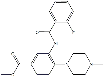 methyl 3-[(2-fluorobenzoyl)amino]-4-(4-methyl-1-piperazinyl)benzoate Struktur