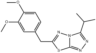 6-(3,4-dimethoxybenzyl)-3-isopropyl[1,2,4]triazolo[3,4-b][1,3,4]thiadiazole Struktur