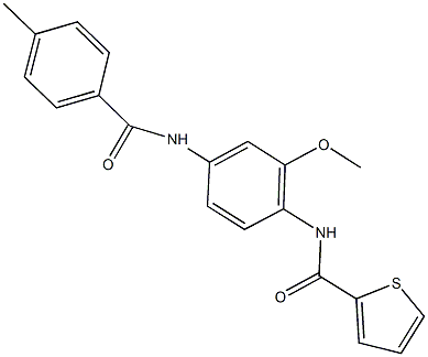 N-{2-methoxy-4-[(4-methylbenzoyl)amino]phenyl}-2-thiophenecarboxamide Struktur