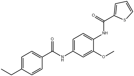 N-{4-[(4-ethylbenzoyl)amino]-2-methoxyphenyl}-2-thiophenecarboxamide Struktur