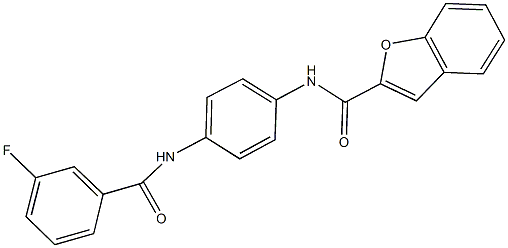 N-{4-[(3-fluorobenzoyl)amino]phenyl}-1-benzofuran-2-carboxamide Struktur