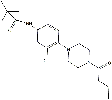 N-[4-(4-butyryl-1-piperazinyl)-3-chlorophenyl]-2,2-dimethylpropanamide Struktur